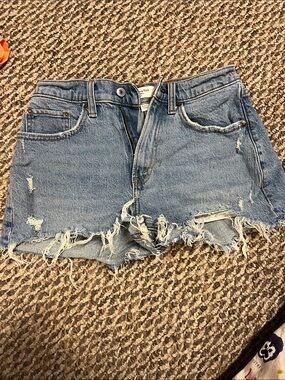 Abercrombie Distressed Blue Denim Cutoff Shorts